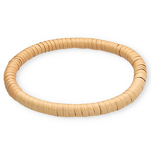 Pulseras bangle de rat&aacute;n Beige natural