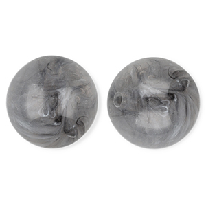 Abalorios acr&iacute;licos 20 mm redondos Gris-m&aacute;rmol