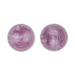 Abalorios acr&iacute;licos 12 mm redondos P&uacute;rpura-marr&oacute;n-m&aacute;rmol