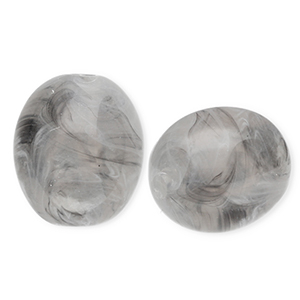 Abalorios acr&iacute;lico &oacute;valo Gris-m&aacute;rmol