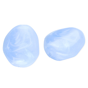 Abalorios acr&iacute;lico con forma de huevo Azul-m&aacute;rmol