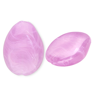 Abalorios acr&iacute;lico gota P&uacute;rpura lavanda-m&aacute;rmol