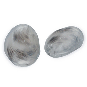 Abalorios acr&iacute;lico con forma de huevo Gris-m&aacute;rmol