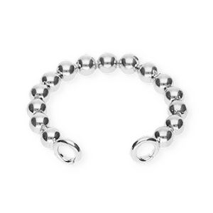 BY31&reg; Pendientes ear cuff acero Inox bolas con 2 anillas Plateado