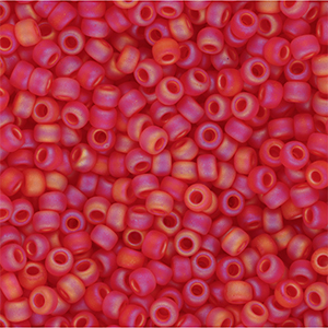 Rocalla Miyuki 8/0 Matted Transparent Red AB 8-0140FR