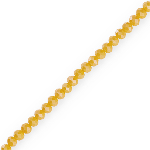 Abalorios faceteados disco 4x3mm Amarillo oriole-revestimiento pearl shine