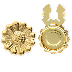 Cubrebotones Acero Inox flor Dorado