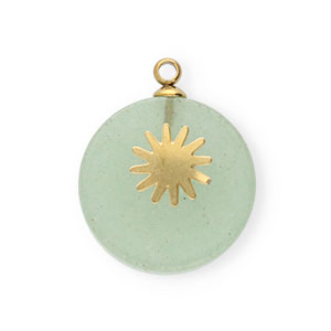Colgantes Acero Inox sol Oro-verde ceniza