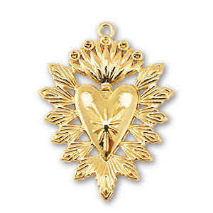 colgantes met&aacute;licos coraz&oacute;n Dorado