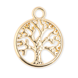 Colgantes met&aacute;licos &aacute;rbol de la vida Dorado