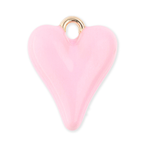 Colgantes met&aacute;licos coraz&oacute;n Dorado-rosa claro