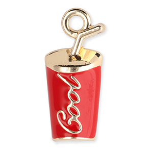 Colgantes met&aacute;licos vaso "Cool" Dorado-rojo