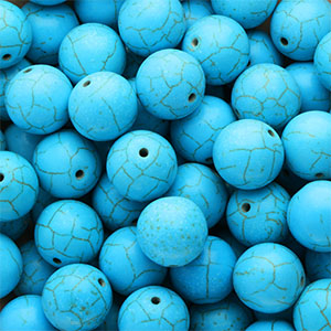 Abalorios de cer&aacute;mica 16mm Azul