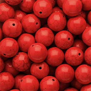 Abalorios de cer&aacute;mica 16mm Rojo