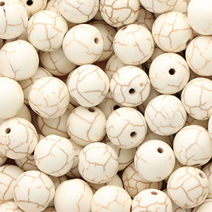 Abalorios de cer&aacute;mica 12mm Blanco