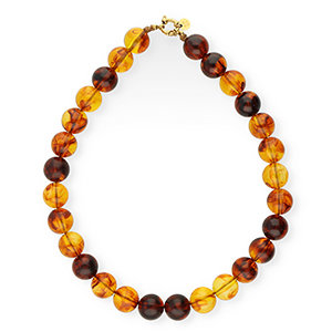 BY31&reg; Collares de abalorios acr&iacute;licos 16mm brillante Marr&oacute;n &aacute;mbar-dorado