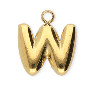 Colgantes Acero Inox letra W Dorado