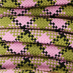Paracord trendy 10mm Verde oliva-rosa claro-negro