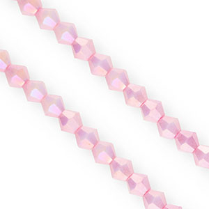 Abalorios faceteados bicono 6mm Rosa caramelo-cubierta AB