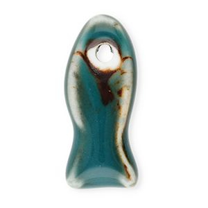 Abalorios de cer&aacute;mica pez Azul verdoso oscuro-marr&oacute;n