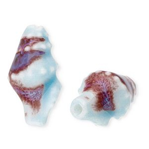 Abalorios de cer&aacute;mica bocina Azul claro-marr&oacute;n