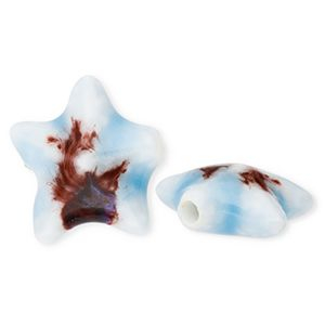Abalorios de cer&aacute;mica estrella de mar Azul claro-marr&oacute;n