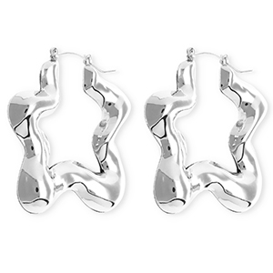 Pendientes llamativos estrella con perno de acero inox Plateado