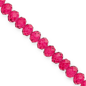 Abalorios faceteados disco 8x6mm Rosa cereza