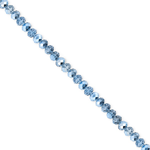 Abalorios faceteados disco 3x2mm Azul-revestimiento pearl shine