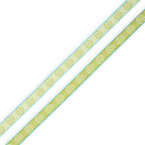 BY31&reg; Cinta con texto lineas espiral Verde-azul turqueza