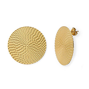 Pendientes Acero Inox redondos Dorado