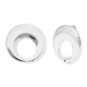 Fornituras Acero Inox pendientes redondos con anilla Plateado