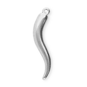 Colgantes Acero Inox cuerno de la suerte Plateado