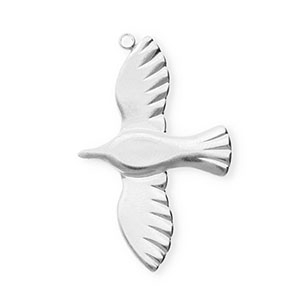 Colgantes Acero Inox p&aacute;jaro Plateado