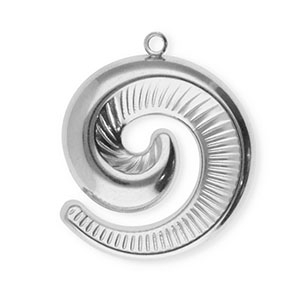 Colgantes Acero Inox espiral Plateado