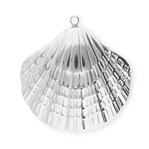 Colgantes Acero Inox concha Plateado