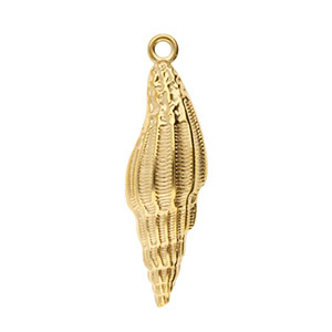 Colgantes Acero Inox concha Dorado