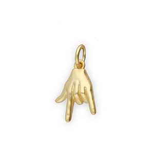 Metal TQ lat&oacute;n colgante "I love you" Dorado