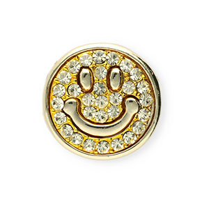 Broches smiley con strass Dorado-cristal