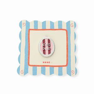 BY31&reg; Colgantes de lat&oacute;n Eco-brass con esmalte &oacute;valo Ciao bella"" Plateado-rosa claro-rojo