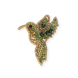 Broches colibr&iacute; Dorado-verde oliva-verde oscuro