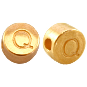 Abalorios letras met&aacute;licos DQ Q Dorado (sin n&iacute;quel)