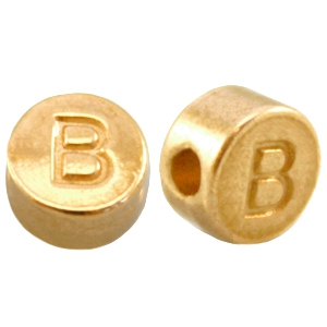 Abalorios letras met&aacute;licos DQ B Dorado (sin n&iacute;quel)