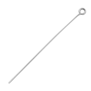 Bast&oacute;n con anilla de acero inox 50mm plata (acero inox)