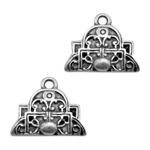 Colgantes met&aacute;licos TQ forma triangular estilo Boho plata vieja (sin n&iacute;quel)