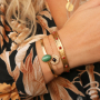 Preciosos anillos y pulseras de acero inoxidable con piedra natural