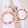 Dise&ntilde;a pendientes de moda con piedras naturales de coraz&oacute;n y estrella