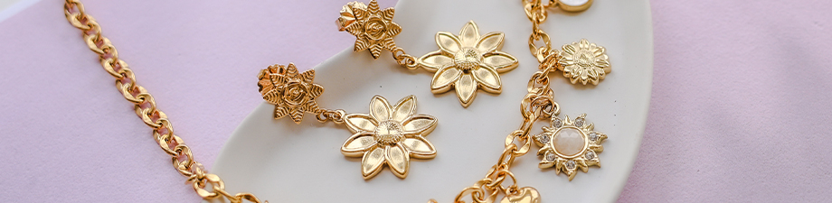 &iexcl;Novedad! Colgantes de acero inoxidable en forma de flor